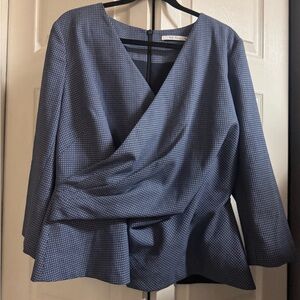 The Fold London Wrap Front Top - Navy UK18 US 14